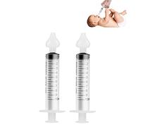 Una scatola con 2 siringhe per lavaggio nasale, adatto per neonati, bambini piccoli e detergente per naso sicuro per bambini, con lavaggio nasale in silicone lavabile e riutilizzabile