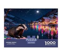Una serata invernale ad Hallstatt, Austria Puzzle in Legno Impermeabile DIY Puzzles Da 1000 Pezzi Regali Per Adulti Colorati Giochi Educativi