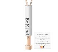 una specie di collana tosta, collane per le donne - Collana con messaggio segreto - Elegante ciondolo a tubo quadrato, gioielli ispiratrici in acciaio inossidabile per donne migliori amiche