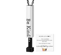 una specie di collana tosta, collane per le donne - Collana con messaggio segreto - Elegante ciondolo a tubo quadrato, gioielli ispiratrici in acciaio inossidabile per donne migliori amiche