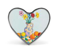 Una spilla a forma di cuore con delfini che saltano sull'acqua al tramonto, per zaini o risvolti, per San Valentino, anniversario.