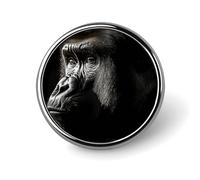 Una spilla rotonda Gorilla per adulti spilla leggera da bavero spille regalo unico spilla in metallo per cappello camicia abbigliamento borse decorazione