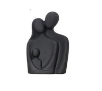 Una Statua Decorata con Una Figura di Famiglia per Tre Persone Che Si abbracciano, Una figurina di Coppia d'Amore, Un Ornamento di Scultura in Ceramica nordica Semplice e Astratta per Soggiorno, Came
