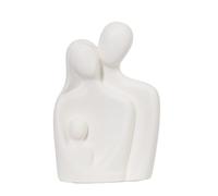 Una Statua Decorata con Una Figura di Famiglia per Tre Persone Che Si abbracciano, Una figurina di Coppia d'Amore, Un Ornamento di Scultura in Ceramica nordica Semplice e Astratta per Soggiorno, Came