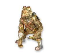 Una statuetta steampunk in resina raffigurante uno scimpanzé replica design retr
