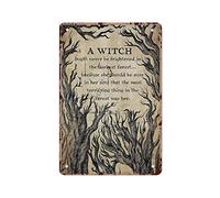 Una strega non dovrebbe mai essere spaventata nella foresta più buia Poster Retro in metallo Targa in metallo Poster per esterni Giardino Decorazioni per la casa Piastra Cucina Ferro Pittura Pub Cafe