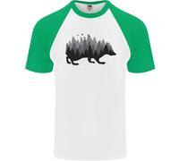 Una T-Shirt Da Baseball S/S Da Uomo Con Riccio Che Rappresenta Una Foresta
