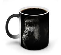 Una tazza da caffè Gorilla per adulti, sensibile al calore, in ceramica, cambia colore, tazza da caffè personalizzata, regalo unico per familiari, amici, compleanno anniversario