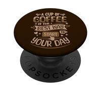 Una tazza di caffè è il modo migliore per iniziare la giornata - caffè PopSockets PopGrip Adesivo