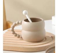 Una tazza in porcellana a forma di zucca con manico in perle, stile nordico semplice alla moda, tazza da caffè carina e tazza per latte per la colazione, vetro Wabi-Sabi Feng Shui, adatta per il soggi