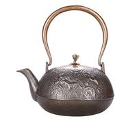 una teiera di ferro fuso, Teiera in ghisa con doppia parete interna in rame non rivestita, 1200 ml