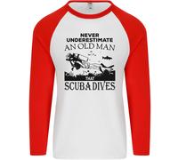 Una Vecchia Uomo Che Fa Immersioni Maglietta Baseball L/S