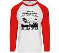 Una Vecchia Uomo Che Fa Immersioni Maglietta Baseball L/S