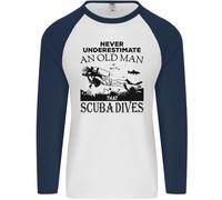 Una Vecchia Uomo Che Fa Immersioni Maglietta Baseball L/S