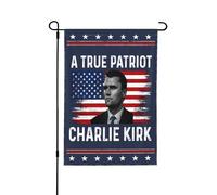 Una vera bandiera patriottica di Charlie Kirk Riposa in pace Charlie 1993 2025 Bandiere da giardino 12 * 18 pollici Banner bifacciale senza bandiera