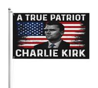 Una vera bandiera patriottica di Charlie Kirk Riposa in pace Charlie 1993 2025 Striscione da giardino a doppio lato 3x5 3 strati
