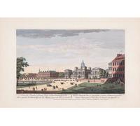 Una vista della parata di San James Park, i nuovi edifici per il cavallo custodiscono l'ammiraltà con Sua Maestà che va alla casa di Lord ecc. Dall'incisione di Thomas Bowles del 1753 dopo l'opera di