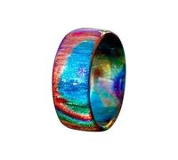 Una visualizzazione da sogno di colori sulla punta delle dita Lo squisito acrilico personalizzato arcobaleno gradiente anelli una natura che si fonde con anelli da donna alla moda, 1.65x1.65x1cm
