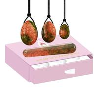 Unakite Yoni Egg Massage Yoni Wand per donne pavimento pelvico muscoli esercizio di Kegel pietra di giada naturale Yoni Egg Set-Eggs-Wand con scatola