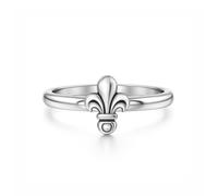 UNALOE SEDUCENTI EMOZIONI Anello Donna Argento 925 Giglio Fleur de Lis Elegante Design Minimal Lucido Gioiello Donna