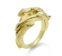 UNALOE SEDUCENTI EMOZIONI Anello donna in argento 925 - Gioielli Donna di Design, Anello oro da regalare gioielli ispirati alla natura (Gold, 18)