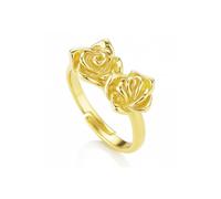 UNALOE SEDUCENTI EMOZIONI Anello Purelei Anello Regolabile da Donna con ros in Argento 925 Placcato oro - Gioielli donna adatti a Ogni Occasione (Gold)