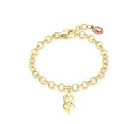 UNALOE SEDUCENTI EMOZIONI Bracciale Snake con Charm Corona e Cuore Design Simbolico, Bracciale Regolabile Elegante Donna Stile Moderno (Gold)