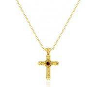 UNALOE SEDUCENTI EMOZIONI Collana Donna Argento 925, Collana Purity con ciondolo a croce e pietre preziose gioielli per donne confezione regalo (Gold Smeraldo)