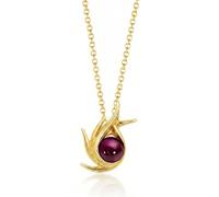 UNALOE SEDUCENTI EMOZIONI Collana Donna Argento 925 e Oro 18KT Placcato con Ciondolo Design Marino e Pietra Centrale, Collana Elegante Regolabile Gioiello Donna (Gold)