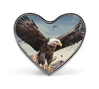 Un'aquila vola sopra il risvolto spilla elegante a forma di cuore spilla distintivo divertente personalizzato pin back pulsante distintivo moda carino cuore spilla spille per borsa giacca vestiti