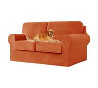 UNBBRRL Copridivano Ektorp Copri Divano in Velluto, Rivestimento Individuale del Cuscino E dello Schienale Salvadivano Lavabile Mobili Protector (Arancione,Grande 2 posti 5 pz)