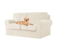 UNBBRRL Copridivano Ektorp Copri Divano in Velluto, Rivestimento Individuale del Cuscino E dello Schienale Salvadivano Lavabile Mobili Protector (creme,Grande 3 posti 5 pz)