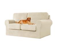 UNBBRRL Copridivano Ektorp Copri Divano in Velluto, Rivestimento Individuale del Cuscino E dello Schienale Salvadivano Lavabile Mobili Protector (Beige,2 posti 5pz)