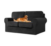 UNBBRRL Copridivano Ektorp Copri Divano in Velluto, Rivestimento Individuale del Cuscino E dello Schienale Salvadivano Lavabile Mobili Protector (Nero,Grande 3 posti 5 pz)