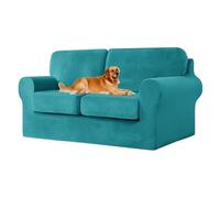 UNBBRRL Copridivano Ektorp Copri Divano in Velluto, Rivestimento Individuale del Cuscino E dello Schienale Salvadivano Lavabile Mobili Protector (Blu Turchese,Grande 2 posti 5 pz)