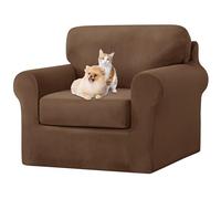 UNBBRRL Copridivano Ektorp Copri Divano in Velluto, Rivestimento Individuale del Cuscino E dello Schienale Salvadivano Lavabile Mobili Protector (Colore caffè,1 Posto 3 Pezzi)