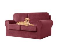 UNBBRRL Copridivano Ektorp Copri Divano in Velluto, Rivestimento Individuale del Cuscino E dello Schienale Salvadivano Lavabile Mobili Protector (rosso rosa,2 posti 5pz)