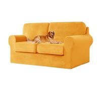 UNBBRRL Copridivano Ektorp Copri Divano in Velluto, Rivestimento Individuale del Cuscino E dello Schienale Salvadivano Lavabile Mobili Protector (Oro,Grande 3 posti 5 pz)