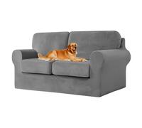 UNBBRRL Copridivano Ektorp Copri Divano in Velluto, Rivestimento Individuale del Cuscino E dello Schienale Salvadivano Lavabile Mobili Protector (Grigio Medio,Grande 3 posti 5 pz)