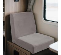 UNBBRRL Elasticizzati Copridivano Camper Velluto, Copri Dinette Camper Set (2pcs), RV Panca/auto/caravan/cuscino Divano Copertura Con 4 Cinghie (grigio chiaro,Piazza-S)