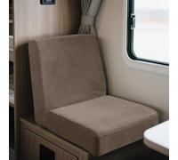 UNBBRRL Elasticizzati Copridivano Camper Velluto, Copri Dinette Camper Set (2pcs), RV Panca/auto/caravan/cuscino Divano Copertura Con 4 Cinghie (sand,Piazza-S)