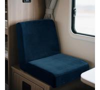 UNBBRRL Elasticizzati Copridivano Camper Velluto, Copri Dinette Camper Set (2pcs), RV Panca/auto/caravan/cuscino Divano Copertura Con 4 Cinghie (dark teal,Piazza-S)