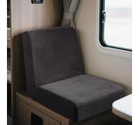 UNBBRRL Elasticizzati Copridivano Camper Velluto, Copri Dinette Camper Set (2pcs), RV Panca/auto/caravan/cuscino Divano Copertura Con 4 Cinghie (grigio scuro,Piazza-S)