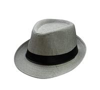 Unbekannt Cappello da sole da uomo e da donna, stile retrò jazz, cappello da sole da viaggio, cappello di paglia nero, grigio., Taglia unica