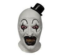 Chaks - Terrifier Art the Clown Mask, accessorio per costumi di Halloween, maschera horror a testa intera in lattice per cosplay di carnevale