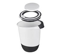 Unbekannt Ciotola per mescolare con Coperchio, 1,5 l, Apertura per mescolare, Fondo antispruzzo, Contenitore salvafreschezza da 1,5 l, Colore: Bianco/Nero