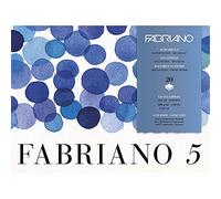 Unbekannt Fabriano Disegno 5"-Cartoncino ad Acquerello, 300 g/m2, 31 x 41 cm, 20 Fogli, incollati su 4 Lati, Senza Cloro e acidi, Bianco