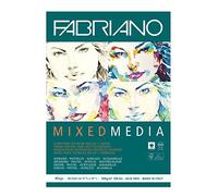 Fabriano Mixed Media-Blocco di Carta per artisti, Formato DIN A3, 60 Fogli, 160 g/m², Senza acidi, con Grana Naturale, Adatto per Tecniche di Pittura a Secco e a Umido, Bianco