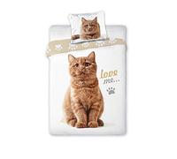 Unbekannt Faro 006 - Biancheria da Letto in Cotone, Motivo Gatto, 140 x 200, Multicolore, 200 x 140 cm