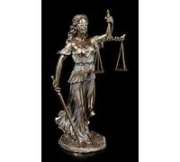 Unbekannt Figura Themis - Dea con Spada e Bilancia Greca Dekofigur, Bronzato & Colorato,H 34 cm, Serie: Studio Collection